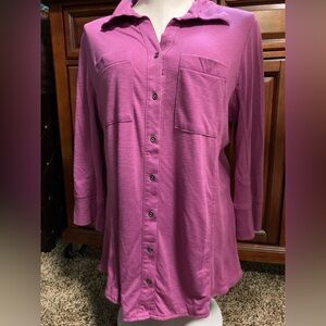 Great Northwest Indigo button-down top